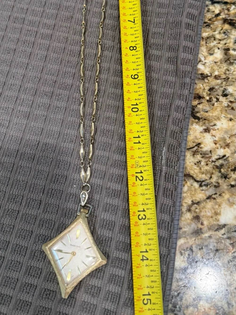 Vintage-Gold Pendant Watch Necklace - White Dial